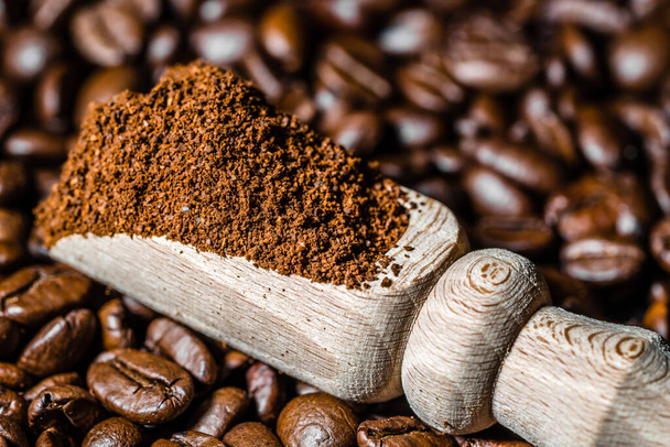 Aromatic powdered coffee texture background - Fotoğraf, Görsel