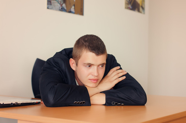 Businessman Resting Head on Desk - Photo, Image
