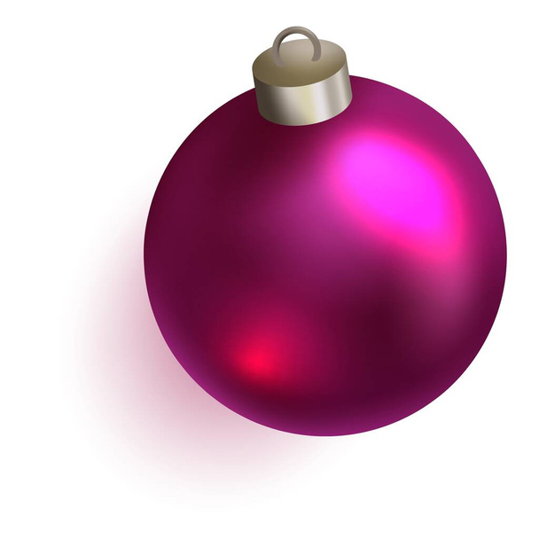 Christmas tree toy. Red ball. - Vector, Imagen