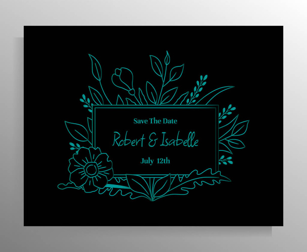 Vintage wedding invitation design. Vector template for card, poster. - Vector, Image