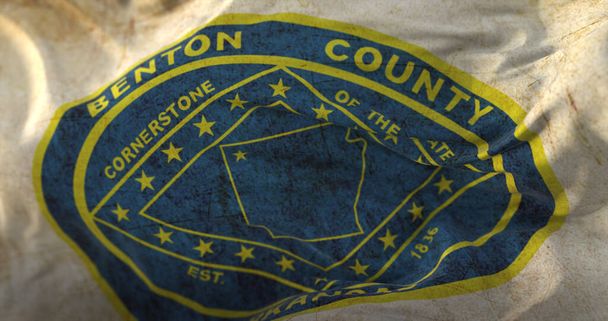Bentonin piirikunnan vanha lippu, Arkansasin osavaltio, Yhdysvallat - Valokuva, kuva