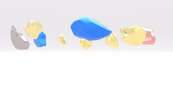 Preziose gemme colorate in astratto stile 3d intro in grado di loop 4k senza soluzione di continuità - Filmati, video