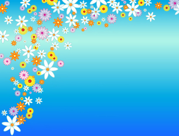 Glossy flower background - Vector, Image
