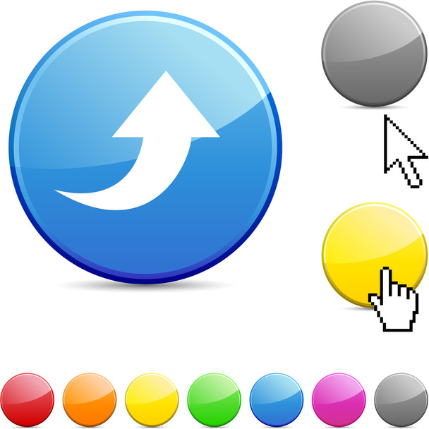 Upload glossy button. - Vector, Image