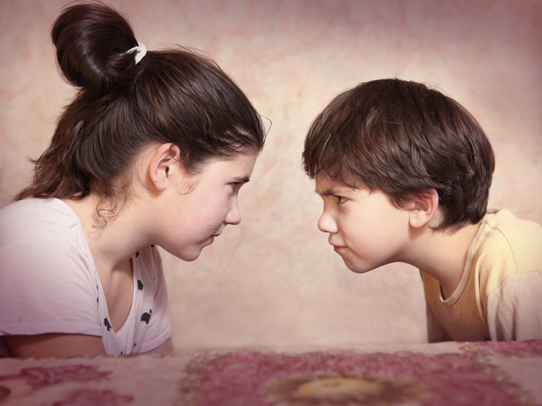brother and sister  quarreling - Photo, Image