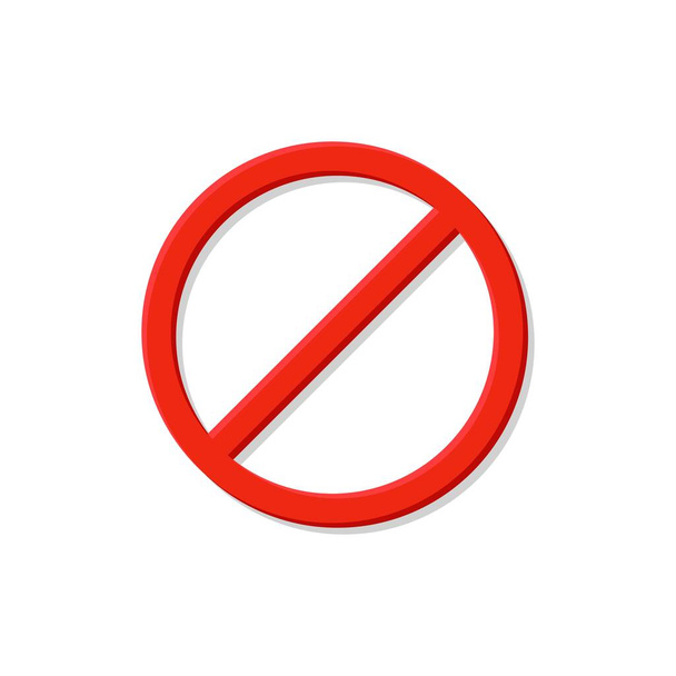 Red prohibition sign. Circle with crossed out line ban symbol and warning about danger restriction of movement and vector information - Vector, Image