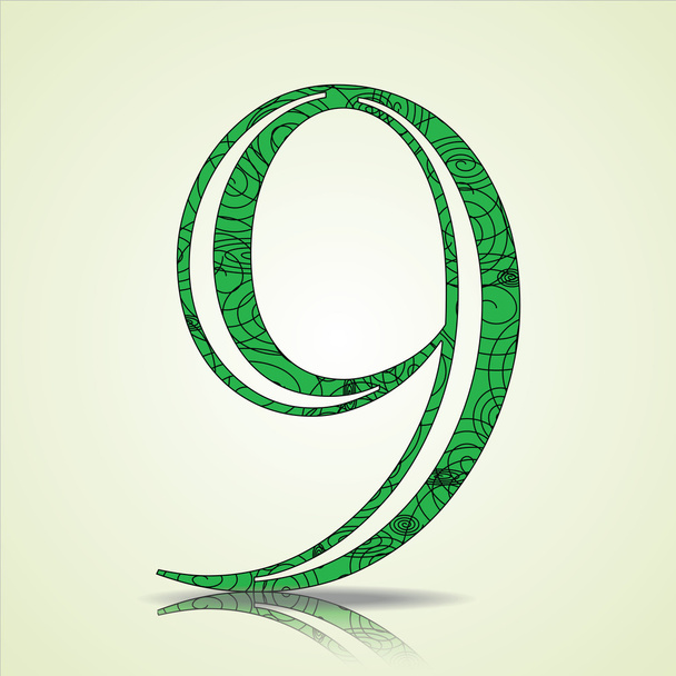 Number of Collection made of swirls - 9 - Vettoriali, immagini