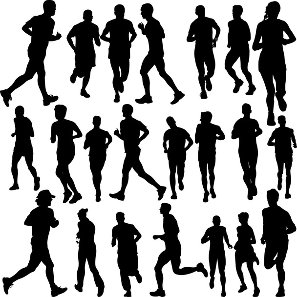 Conjunto de personas corriendo
 - Vector, imagen