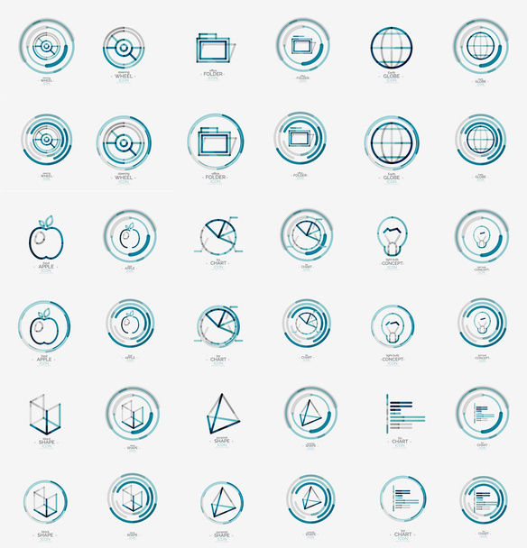 Diseño de línea delgada mínima conjunto de iconos web, sellos
 - Vector, Imagen