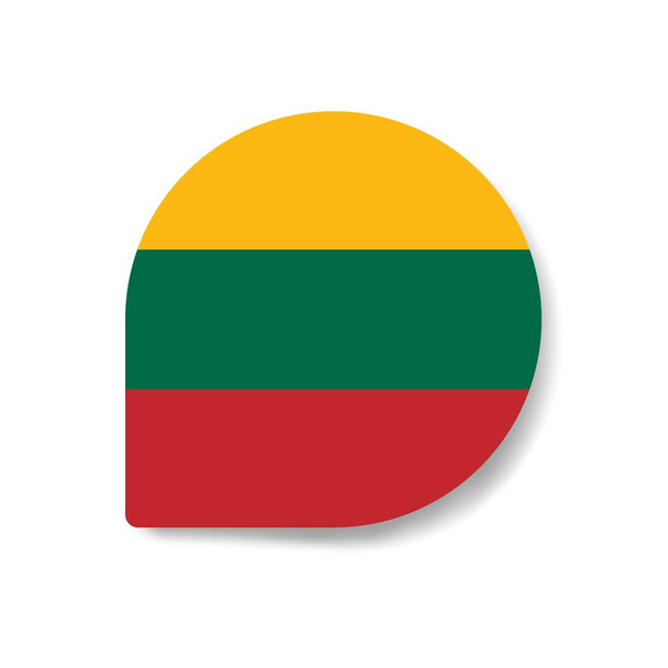 Λιθουανία πτώση εικονίδιο σημαία με σκιά σε λευκό φόντο. - Φωτογραφία, εικόνα