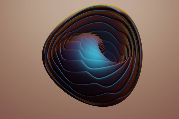 Krásné Abstraktní barevné geometrické l lesklé vírové pozadí. Dynamické kruhy třesku. 3D vykreslování ilustrace Vzor pozadí pro design.  - Fotografie, Obrázek