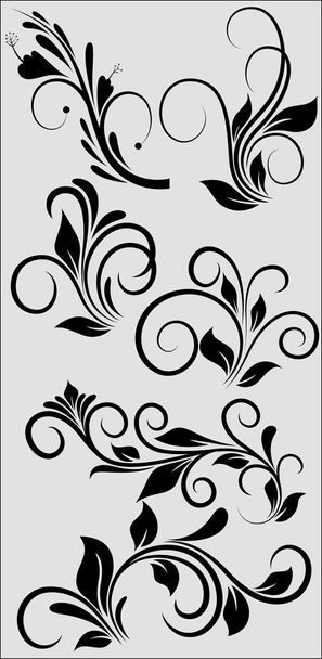 Ensemble d'éléments de conception florale Funky Rococo
 - Vecteur, image