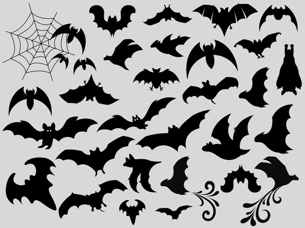 Bats coleção silhuetas
 - Vetor, Imagem
