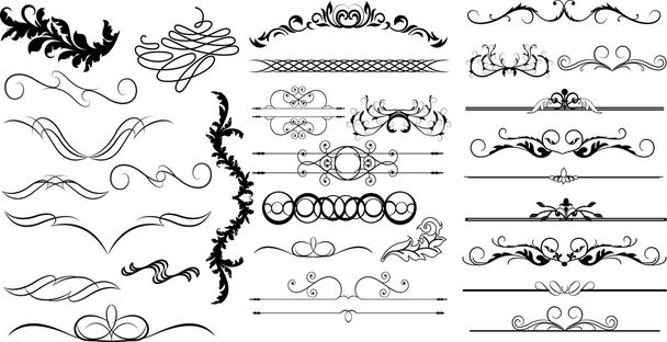 Swirl Spiral Vintage Divider Elements Set - Vector, Image