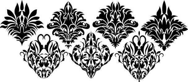 awesome damast floral element ontwerp - Vector, afbeelding