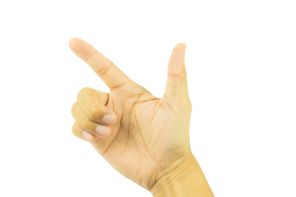 Handzeichen isoliert auf weißem Hintergrund - Foto, Bild
