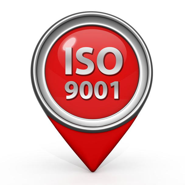 ikona ukazatele ISO 9001 na bílém pozadí - Fotografie, Obrázek
