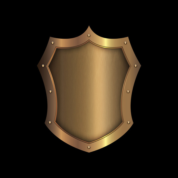 Gold riveted shield. - Фото, изображение