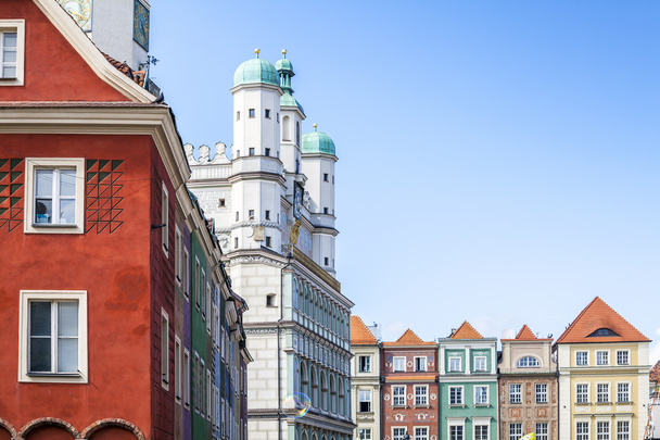 Historic Poznan City Hall and colorful buildings - Photo, Image