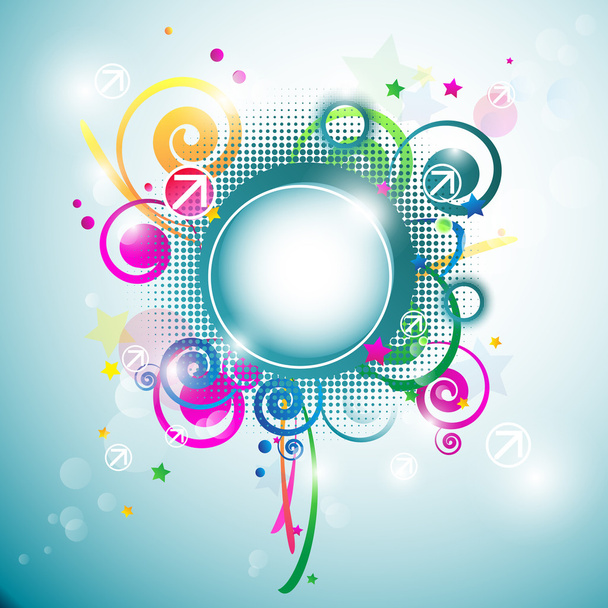Beautiful round multicolored frame for text. Eps10 - Vector, Image
