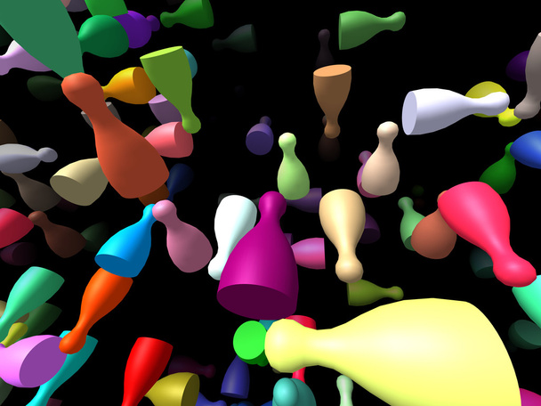 Flying pieces generated 3D background - Photo, Image