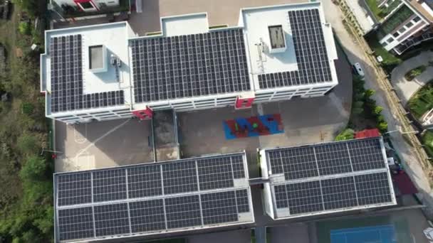  roof solar, aerial roof solar energy for electric generation - Footage, Video