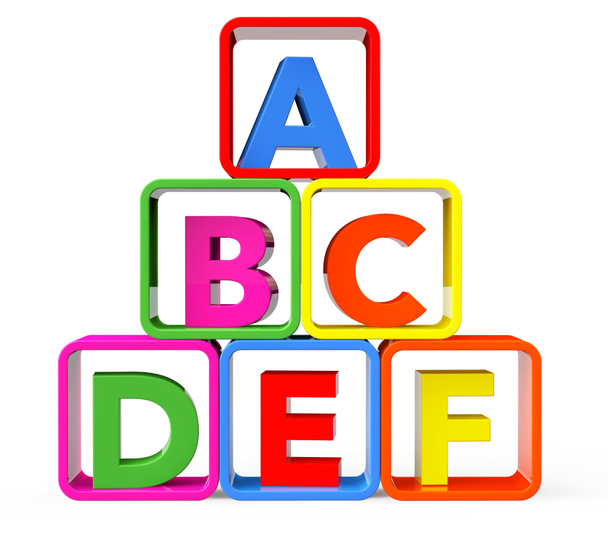 Többszínű kockák, mint az Abc betűkből áll - Fotó, kép