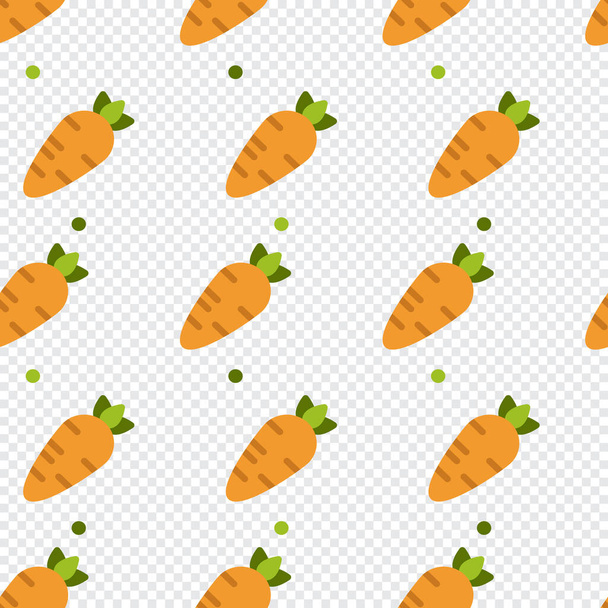 Carrot seamless pattern cute background. Vector cute carrots seamless pattern isolated. Carrot seamless background. Vector illustration - Vector, Image