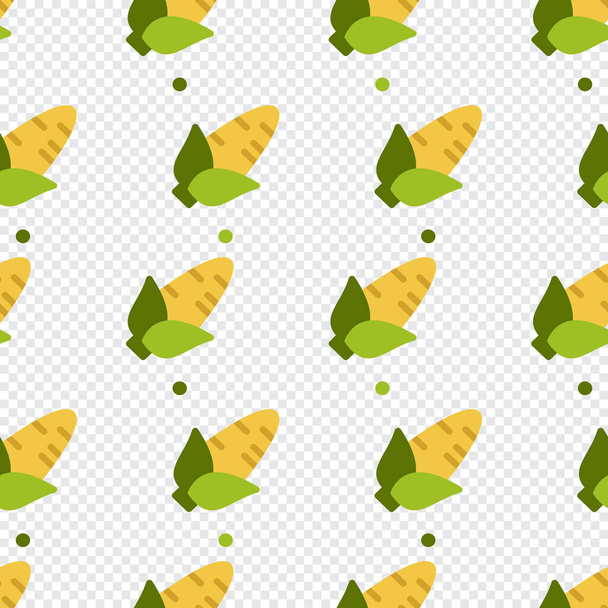 Corn seamless pattern cute background. Vector cute corns seamless pattern isolated. Corn seamless background. Vector illustration - Vector, Image