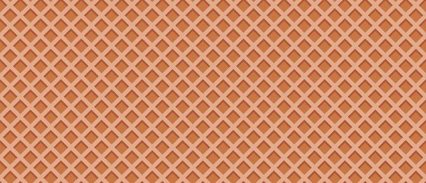 Seamless realistic wafer pattern. Wafer background. Ice cream cone vector texture. Sweet dessert wafer background. Appetizing repeat wafer texture. Vector illustration - Vector, Image