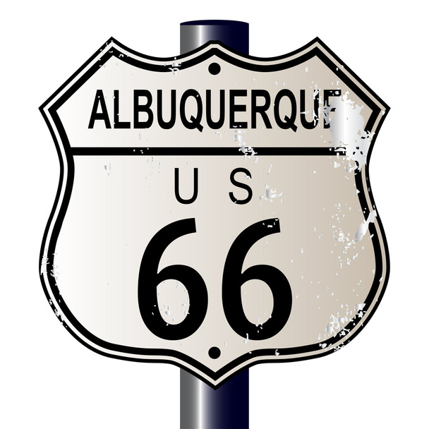 Albuquerque Route 66 Allekirjoita
 - Vektori, kuva