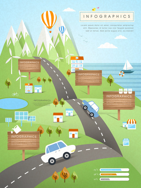 ecology concept infographic template - Vector, imagen