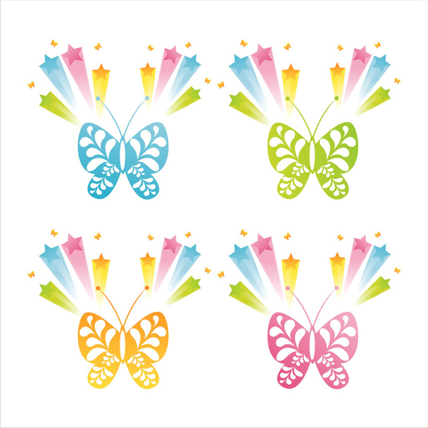 vlinders met spatten - Vector, afbeelding