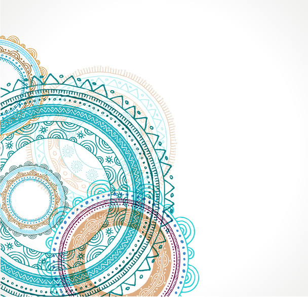 Tribal Bohemian Mandala background with round ornament pattern - ベクター画像