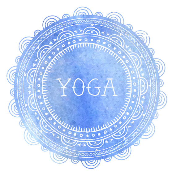 Bohemian Mandala and Yoga background with round ornament pattern - Vektor, obrázek