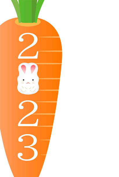 Кролик новорічна листівка морквяний фон
 - Вектор, зображення