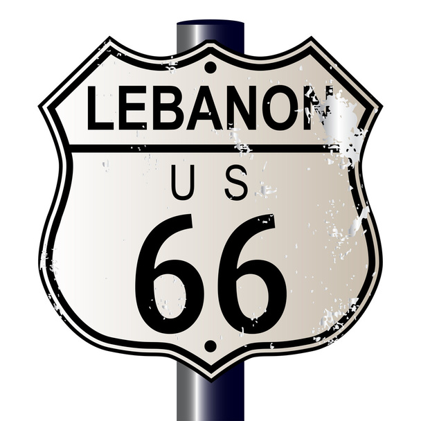Lebanon Route 66 Sign - Vektör, Görsel