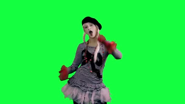The girl mime funny dancing - Záběry, video