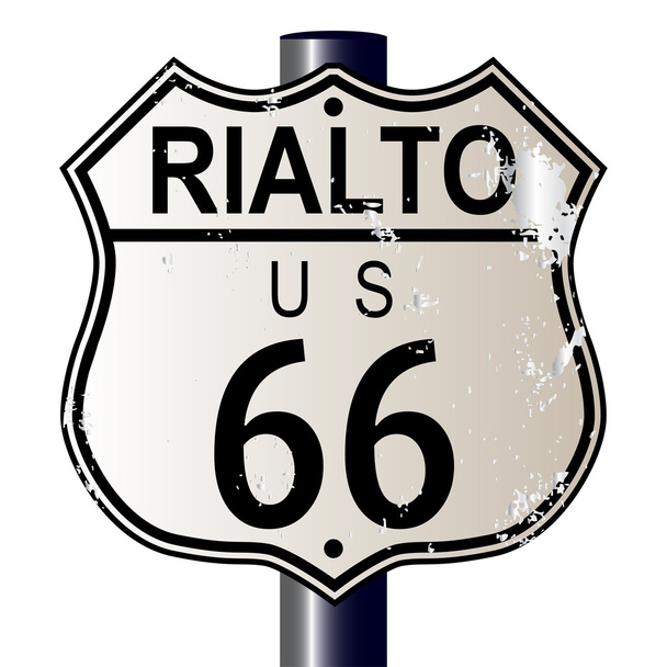 Schild zur Rialto Route 66 - Vektor, Bild