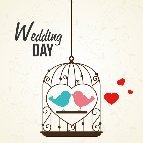 Wedding design over white background vector illustration - Vector, imagen