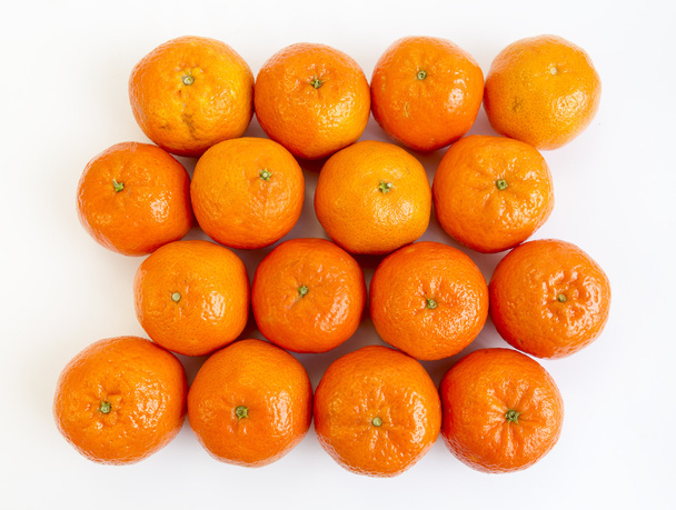 Tangerines on white - Fotoğraf, Görsel