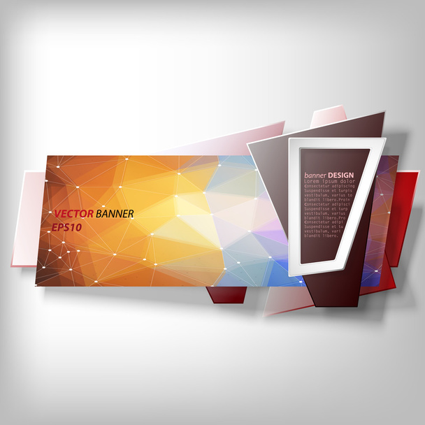 Infographic banner, origami styled vector - Vector, Image