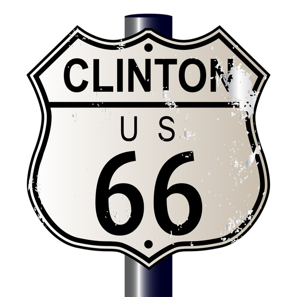 Clinton Route 66 Sign - Vector, Image