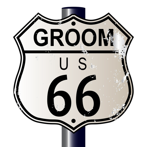 Pan młody Route 66 znak - Wektor, obraz
