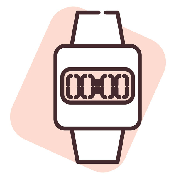 Reloj de pulsera digital, ilustración, vector sobre fondo blanco. - Vector, imagen