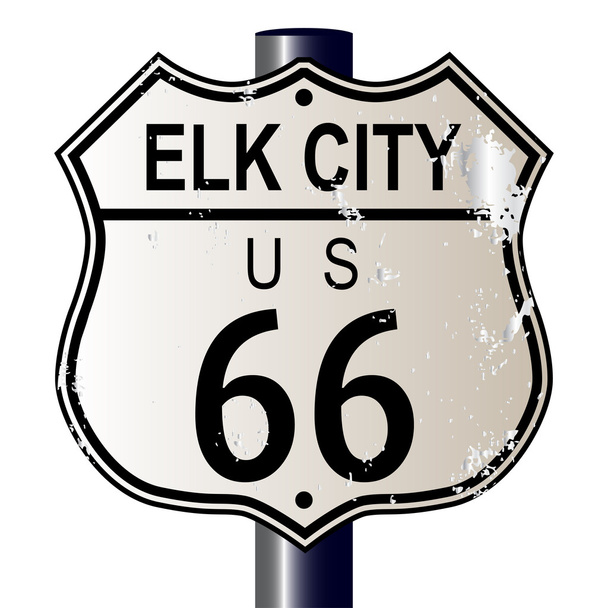 Elk City Route 66 znamení - Vektor, obrázek