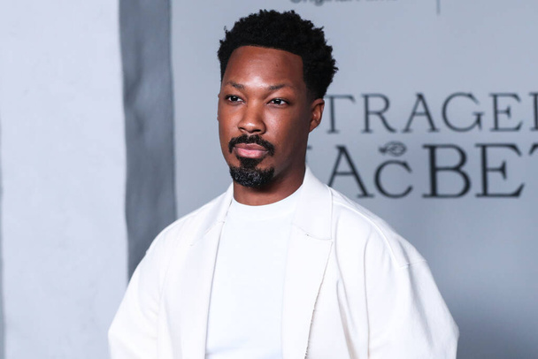 American actor Corey Hawkins arrives at the Los Angeles Premiere Of Apple Original Films' and A24's 'The Tragedy Of Macbeth' held at the Directors Guild of America Theater Complex on December 16, 2021 in Los Angeles, California, United States.  - Photo, Image