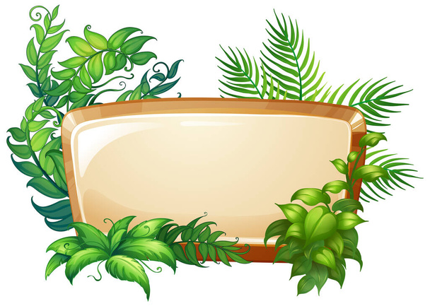 Шаблон рамы с иллюстрацией тропических листьев - Вектор,изображение