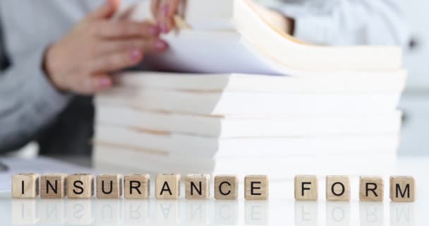 Insurance forms and normative acts and forms of documents. Types of insurance and insurance funds concept - Footage, Video