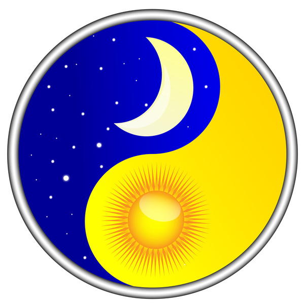 Día y noche Yin y Yang
 - Vector, imagen